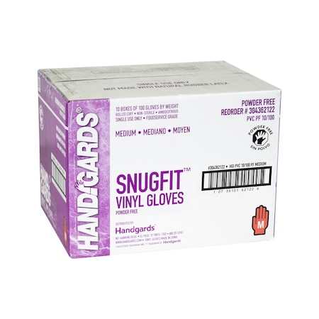 Handgards Handgards Snugfit Powder Free Medium Vinyl Glove, PK1000 304362122